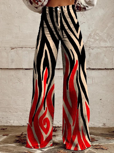 Margaret - Red & Black Flame Pants