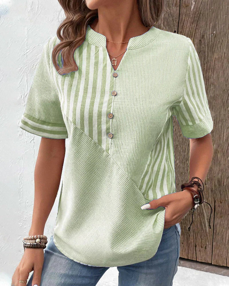 Freya - Elegant Striped Blouse
