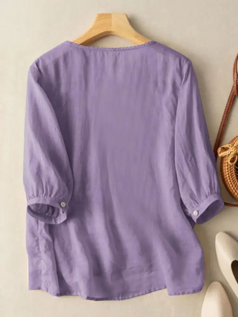 Nia - Embroidered Cotton Boho Blouse (Small Fit)