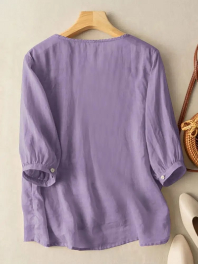 Nia - Embroidered Cotton Boho Blouse (Small Fit)