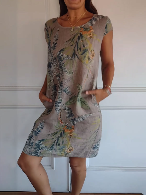Annelin - Comfortable Dress with Round Neck