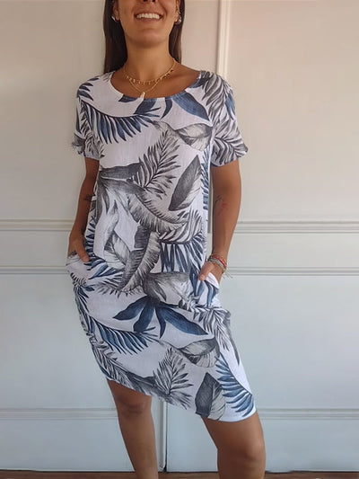 Annelin - Comfortable Dress with Round Neck