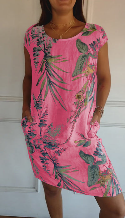 Annelin - Comfortable Dress with Round Neck