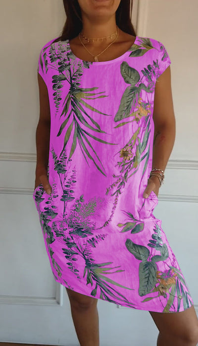 Annelin - Comfortable Dress with Round Neck