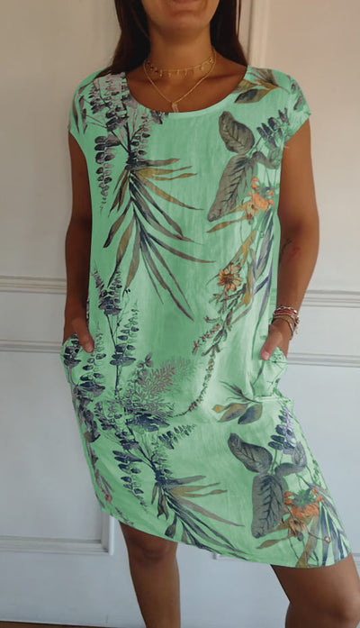 Annelin - Comfortable Dress with Round Neck