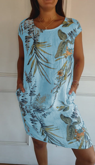 Annelin - Comfortable Dress with Round Neck
