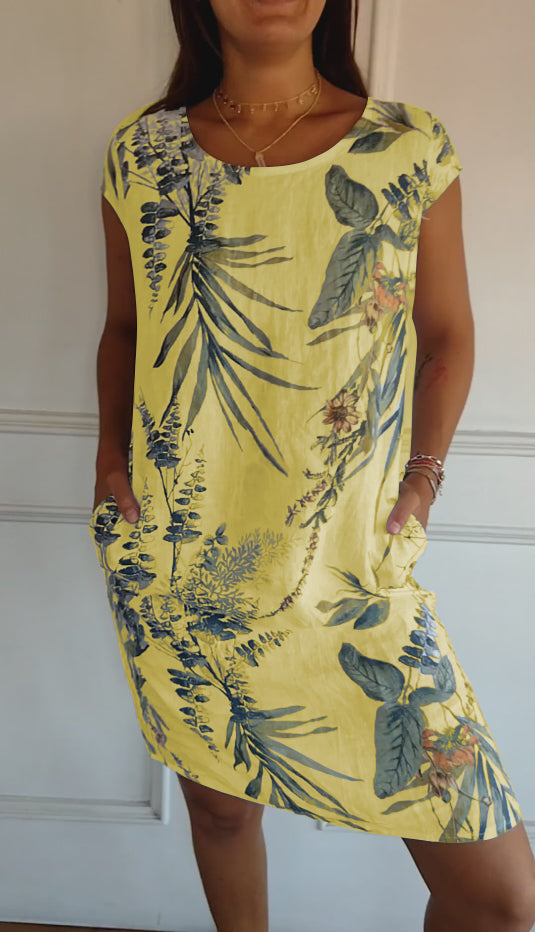 Annelin - Comfortable Dress with Round Neck