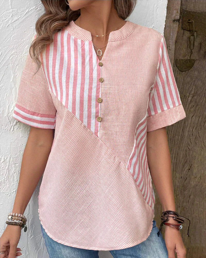 Freya - Elegant Striped Blouse