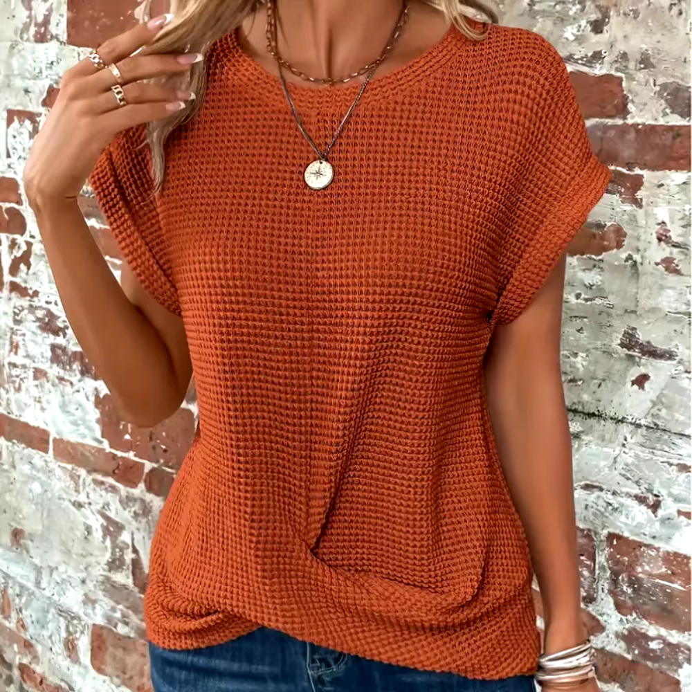 Matilda - Chic Waffle Knit Blouse