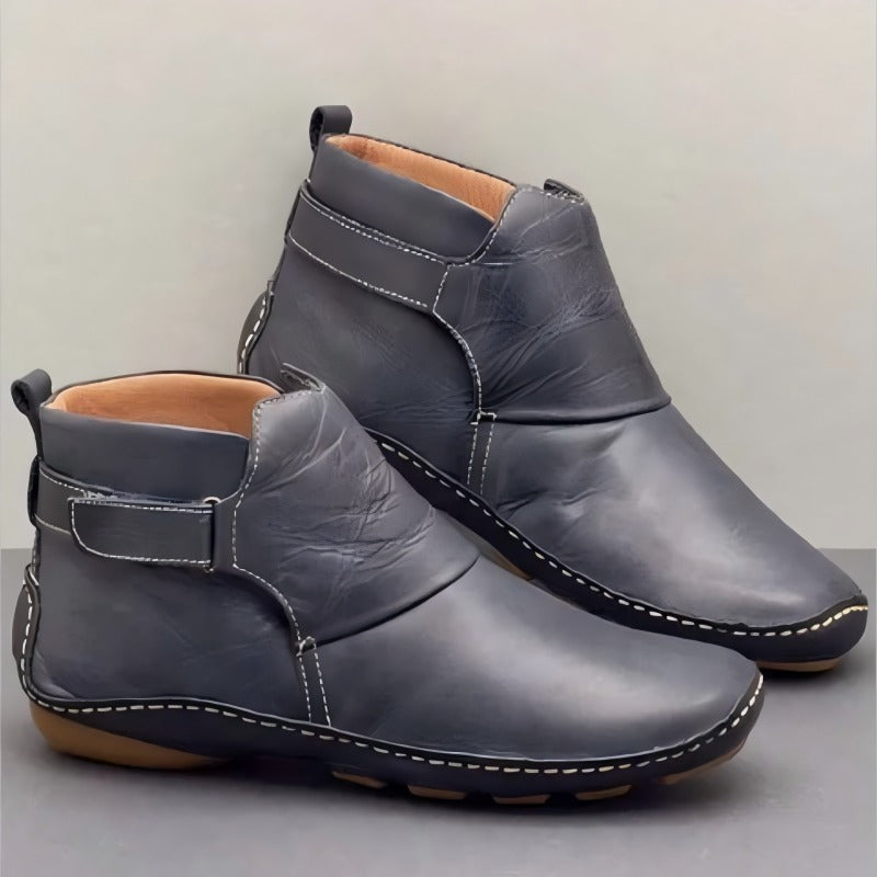 Elinor - Wide and Comfortable Ankle Boots for Women without Laces