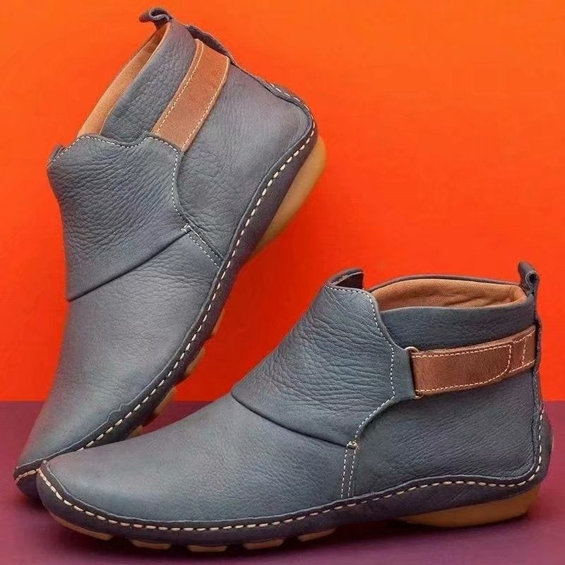 Elinor - Wide and Comfortable Ankle Boots for Women without Laces