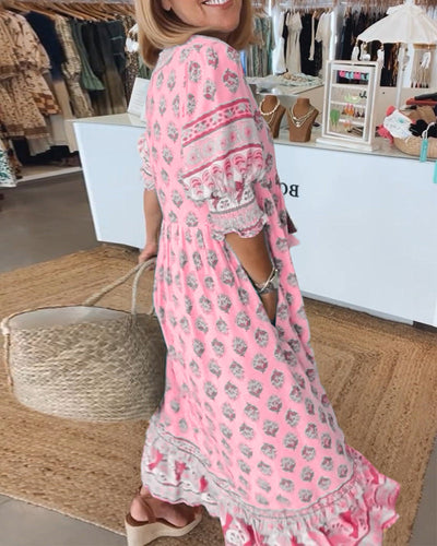 Siena - Printed V-Neck Dress