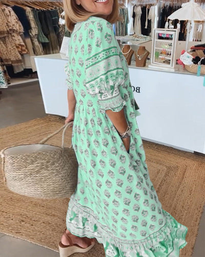 Siena - Printed V-Neck Dress