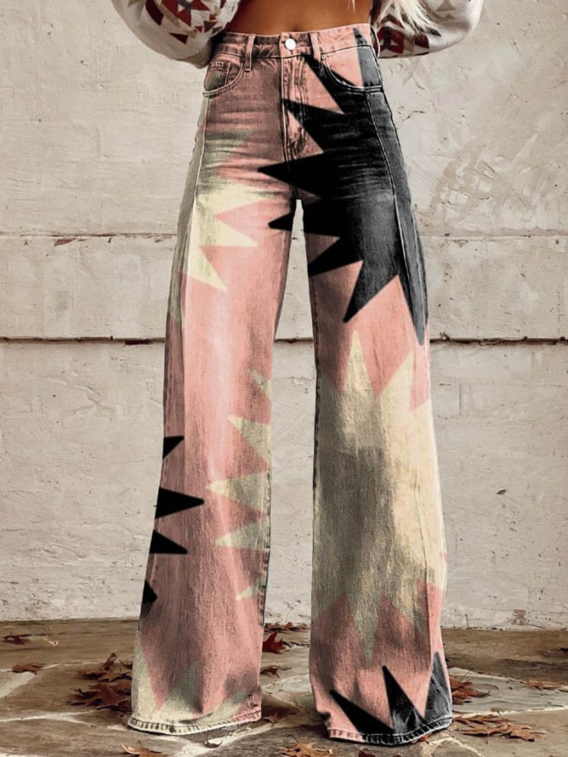Rayna - Geometry Flared Pants Style