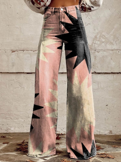 Rayna - Geometry Flared Pants Style