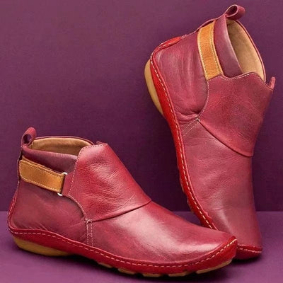 Elinor - Wide and Comfortable Ankle Boots for Women without Laces