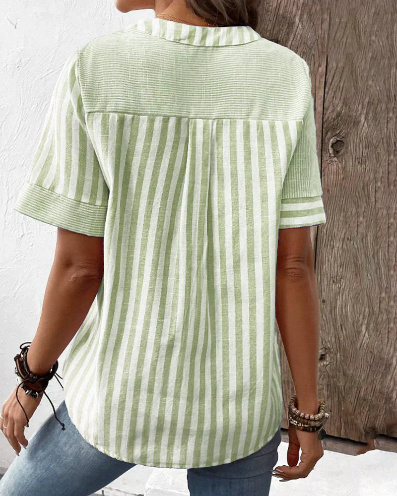 Freya - Elegant Striped Blouse