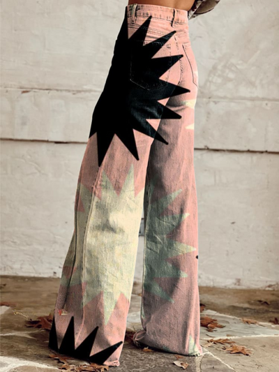 Rayna - Geometry Flared Pants Style