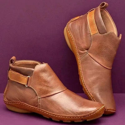 Elinor - Wide and Comfortable Ankle Boots for Women without Laces