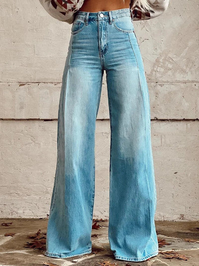 Sage - Casual Blue Wide Leg Pants