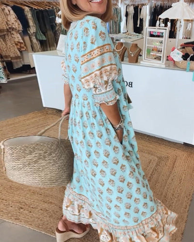 Siena - Printed V-Neck Dress