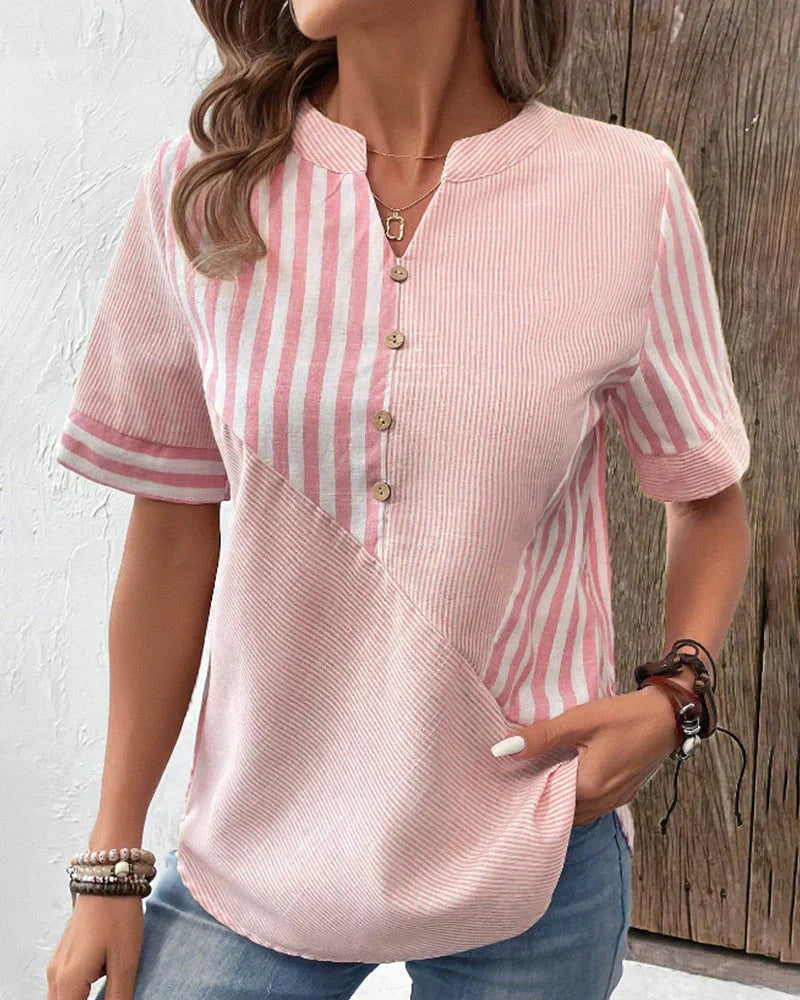 Freya - Elegant Striped Blouse