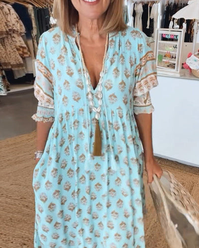 Siena - Printed V-Neck Dress