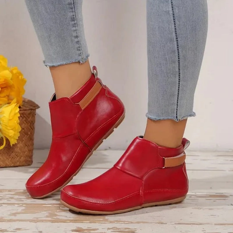 Elinor - Wide and Comfortable Ankle Boots for Women without Laces