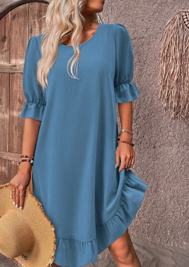 Nerida - Effortlessly Elegant Ruffle Hem Dress