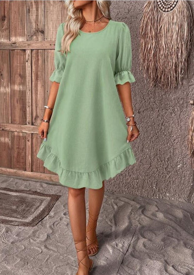 Nerida - Effortlessly Elegant Ruffle Hem Dress