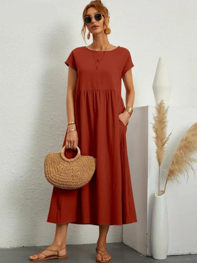 Hayley - Elegant Dress Made of Cotton and Linen