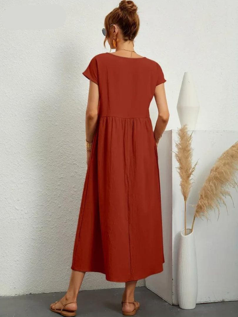 Hayley - Elegant Dress Made of Cotton and Linen