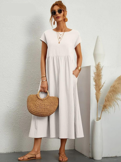 Hayley - Elegant Dress Made of Cotton and Linen