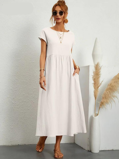Hayley - Elegant Dress Made of Cotton and Linen