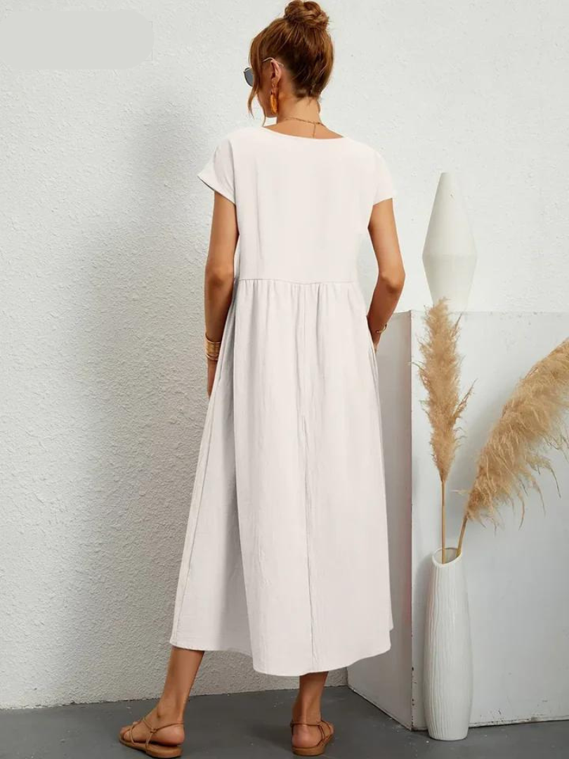 Hayley - Elegant Dress Made of Cotton and Linen
