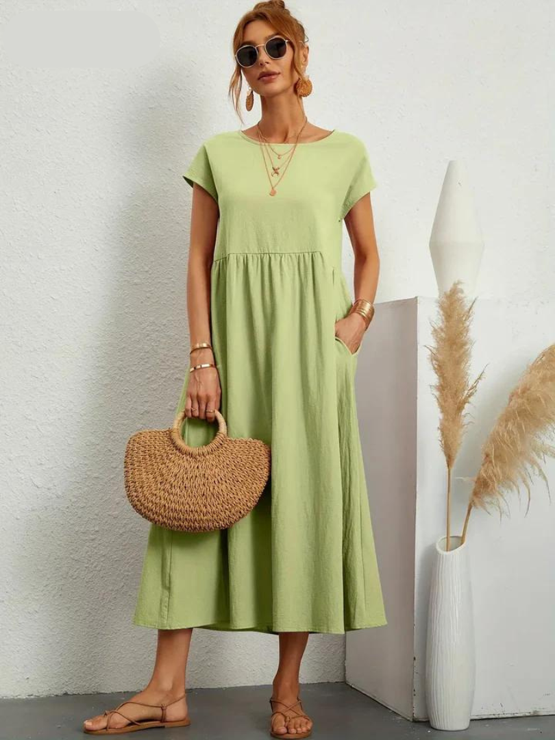 Hayley - Elegant Dress Made of Cotton and Linen