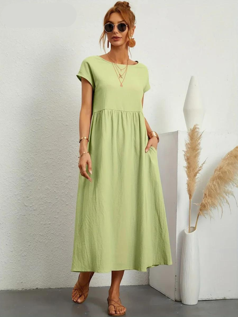 Hayley - Elegant Dress Made of Cotton and Linen