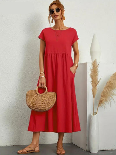 Hayley - Elegant Dress Made of Cotton and Linen