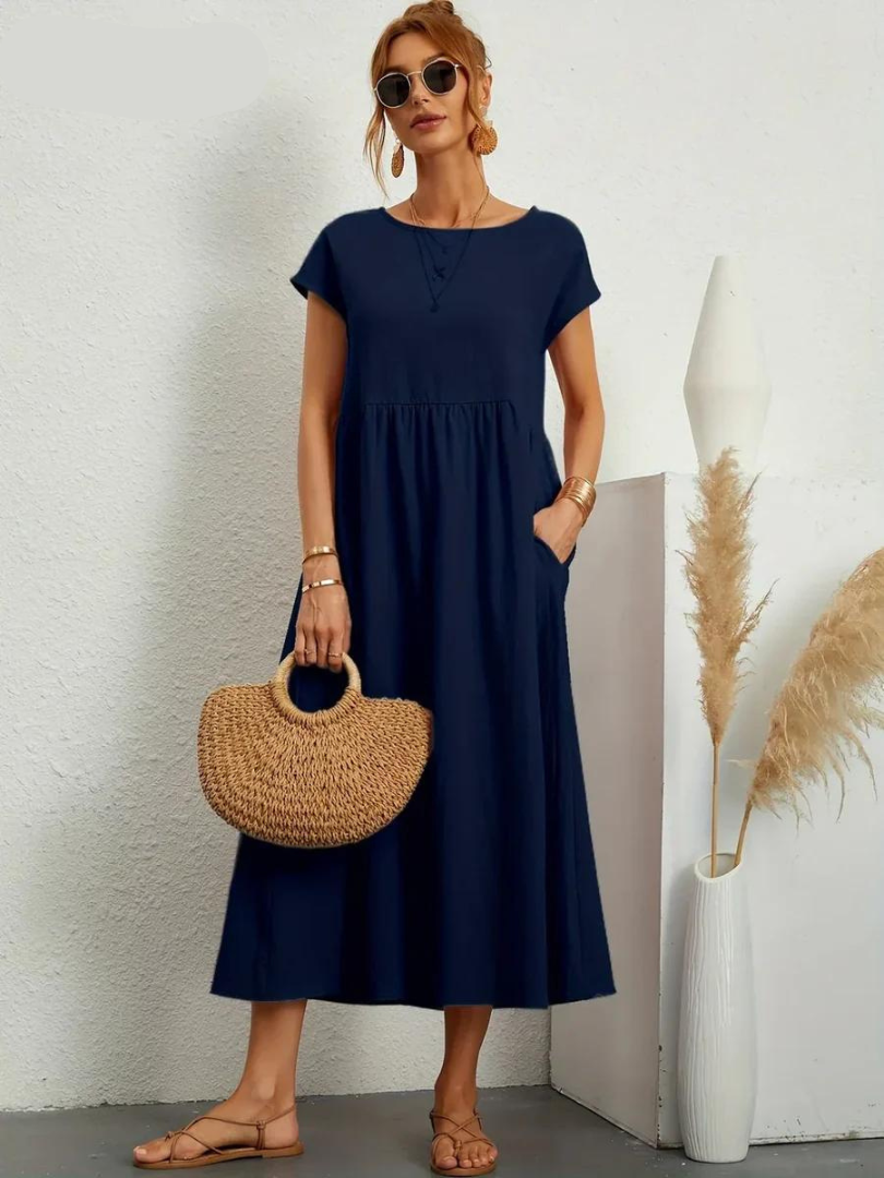 Hayley - Elegant Dress Made of Cotton and Linen