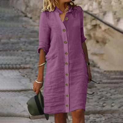 Bonnie - Casual Midi Shirt Dress