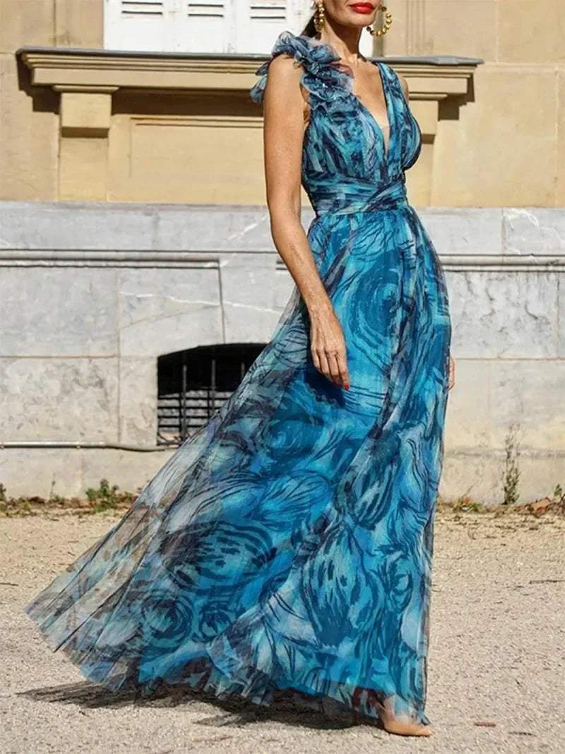 Senna - Peacock Blue Maxi Dress