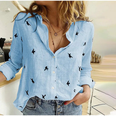 Kaia - Cotton Long Sleeve Shirt Top
