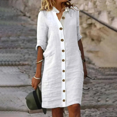 Bonnie - Casual Midi Shirt Dress