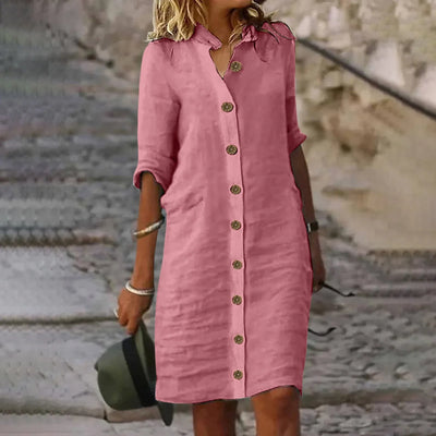 Bonnie - Casual Midi Shirt Dress