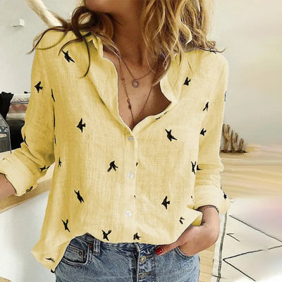 Kaia - Cotton Long Sleeve Shirt Top
