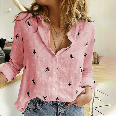 Kaia - Cotton Long Sleeve Shirt Top