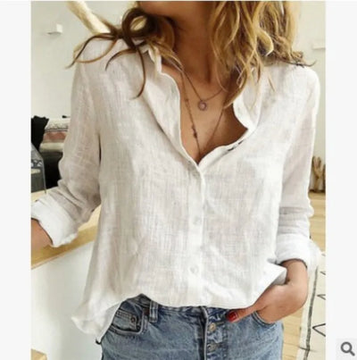 Kaia - Cotton Long Sleeve Shirt Top