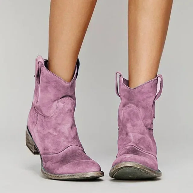 Thalia - Vintage Cowboy Ankle Boots