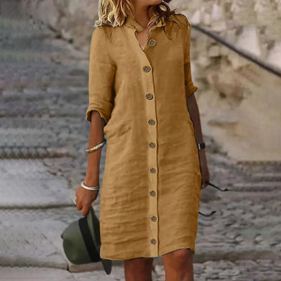 Bonnie - Casual Midi Shirt Dress
