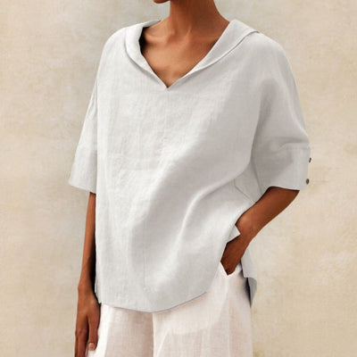 Michal - Women's Casual Linen V-Neck Shirt